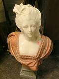 Carved ThreeColor Marble Portrait Bust