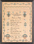Silk on linen alphabet sampler dated 1829