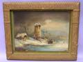 Copy of a Dutch Oil on Canvas Winter Landscape in an Aesthetic Movement Frame