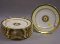 Set of Six Mintons Gilt Decorated Porcelain Service Plates