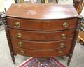 Late Federal Carved Mahogany and Mahogany Veneer Bowfront Bureau