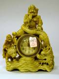 Chinese Carved Soapstone Figural Clock
