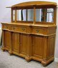 Late Victorian Carved Oak Mirrored TwoPart Sideboard