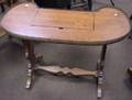 French Walnut Kidneyshaped Writing Table with Adjustable Surface and Brass Gallery