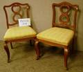 Set of Four Frenchstyle Upholstered Carved Hardwood Parlor Side Chairs