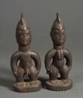 Pair of African Carved Wood Ibeji Dolls