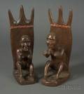 Pair of Southeast Asian Carved Wood Figures