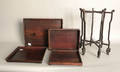 Four Chinese teak trays