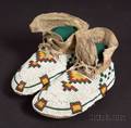 Northern Plains Beaded Hide Childs Moccasins