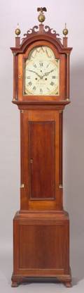Federal Cherry Carved Tall Case Clock