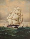 William Gay Yorke American 18171892 Portrait of a FullRigged Ship