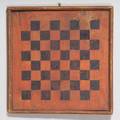 Small Redwashed Wooden Checkerboard