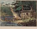 Currier  Ives publishers American 18571907 The Hunters Shanty In the Adirondacks