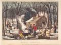 Currier  Ives publishers American 18571907 Maple Sugaring Early Spring in the Northern Woods