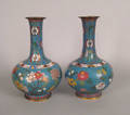Pair of Chinese baluster form cloisonn vases late 19th c