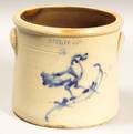 Cobalt Blue Decorated Stoneware Crock