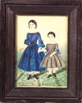 American School 19th Century Portrait of Two Sisters