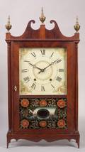 Federal Mahogany Pillar and Scroll Mantel Clock
