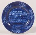 Historic Blue Transfer Decorated Staffordshire Plate