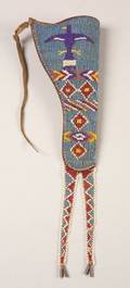Rare Southern Plains Beaded Leather Holster