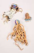 Three Northern Plains Beaded Hide Amulets