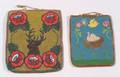 Two Plateau Pictorial Beaded Cloth Flat Bags
