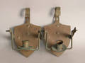Pair of hammered brass gimbaled sconces