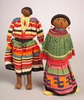 Two Seminole Fiber and Cloth Dolls