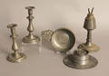 Pair of pewter candlesticks