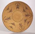 Southwest Pictorial Coiled Basketry Tray