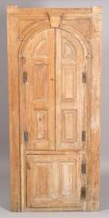 Pine Carved and Paneled Corner Cupboard