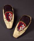 Northwest Beaded Cloth and Hide Childs Moccasin