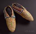 Northeast Beaded and Quilled Hide Moccasins