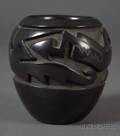 Southwest Carved BlackonBlack Pottery Bowl