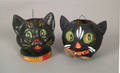 Two Halloween cat lanterns early 20th c