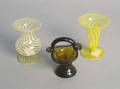 Blown amber glass basket salt