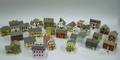 Twentythree G  M Gudgel Miniature Painted Wooden Model Houses