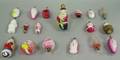 Eighteen Painted Molded Glass Christmas Figural Electric Bulbs