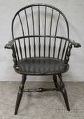Blackpainted Wallace Nutting Windsor Sackback Knuckle Armchair