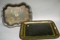 Two Large Decorated Tole Trays