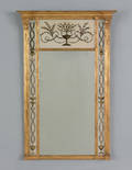 Federal carved and gilded wall mirror with eglomise decoration 19th c