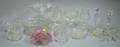 Eleven Pieces of Colorless Cut Glass and Five Miscellaneous Glass Table Items