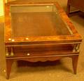 Regencystyle Glasstop Inlaid Mahogany and Mahogany Veneer Low Table