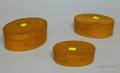 Three Graduated Oval Wooden Lapsided Boxes