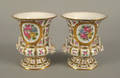 Pair of Dresden enameled porcelain vases