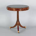 Regency inlaid rosewood small drum table early 19th c