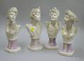 Set of Four Spadini Modeled and Faux Marble Decorated Ceramic Busts of the Four Seasons
