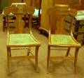 Pair of Classical Tiger Maple Side Chairs with Caned Seats