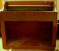 FA Smith Westford Stencillabeled and Redpainted Wooden Dry Sink with Tin Liner