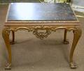 Chippendalestyle Marbletop Carved Mahogany Low Table